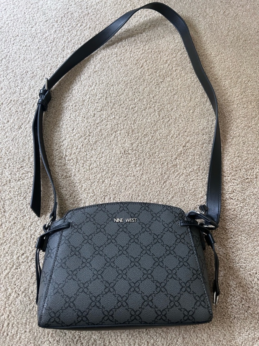 Nine West Black Patterned Crossbody Shoulder Bag